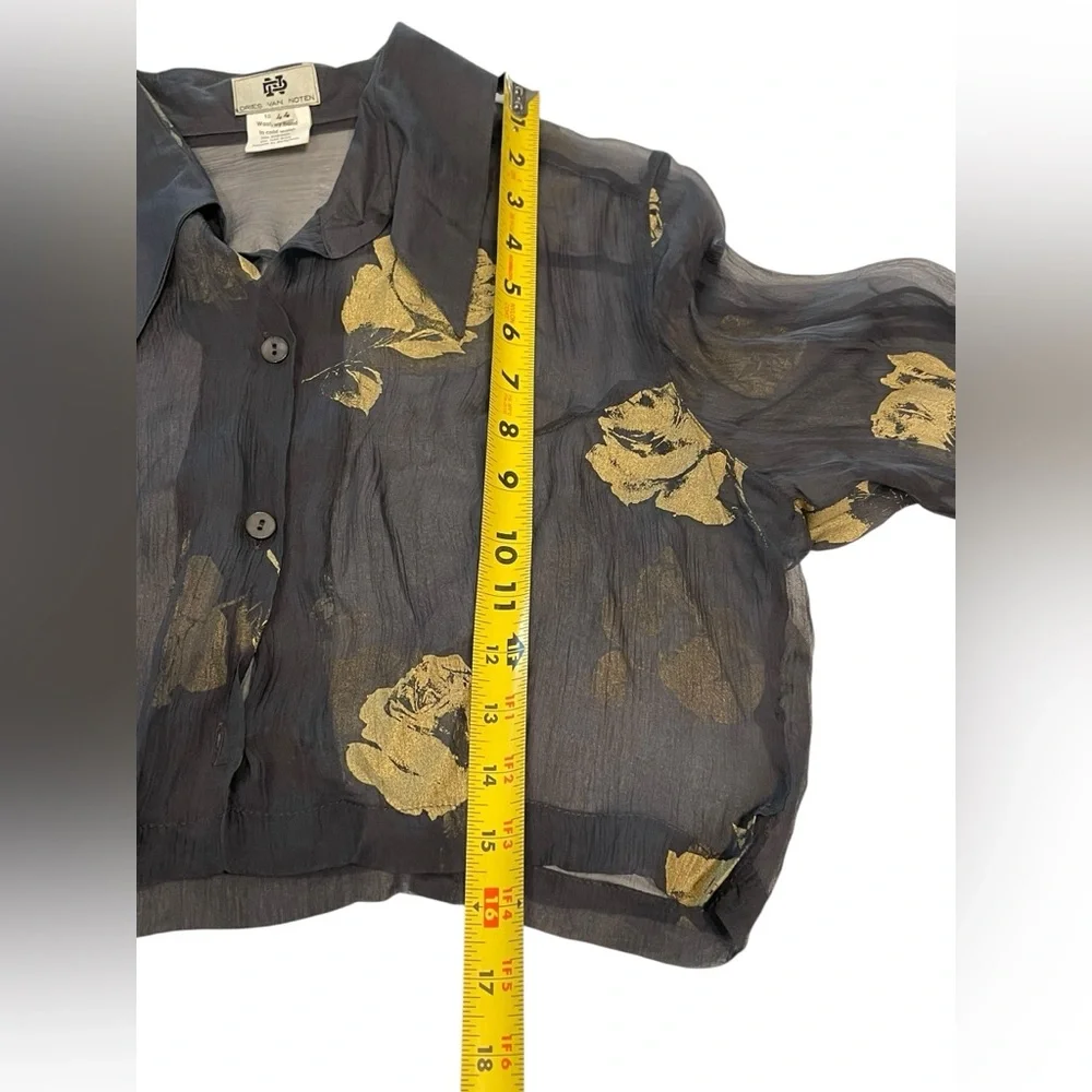 Dries Van Noten 1994 Spring/Summer 1st Runway Collection sheer black silk Sz:44 - Picture 8 of 10